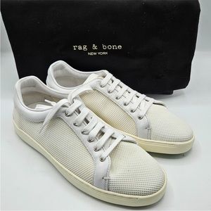 NWT rag & bone Sneakers Kent Lace Up White Mesh Size 35